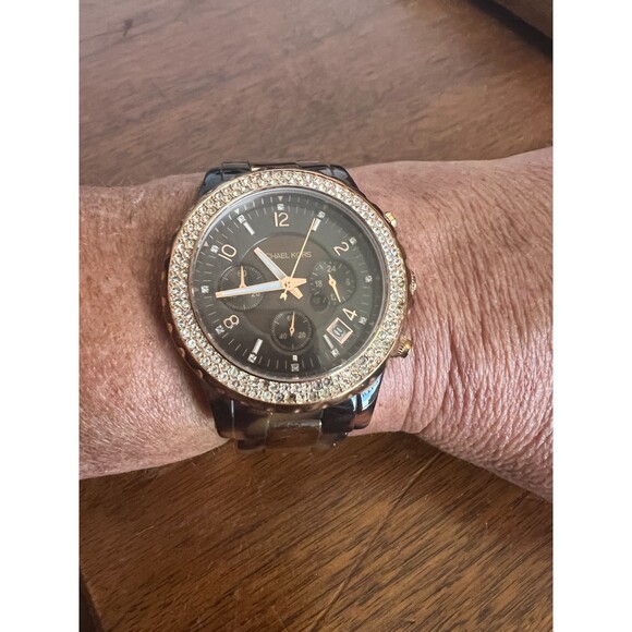 Michael Kors - MK5416 43mm Madison Brown Acetate Chronograph  display picture 1